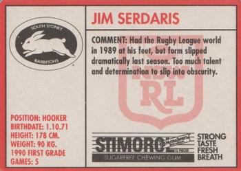 1991 Stimorol NRL #155 Jim Serdaris Back